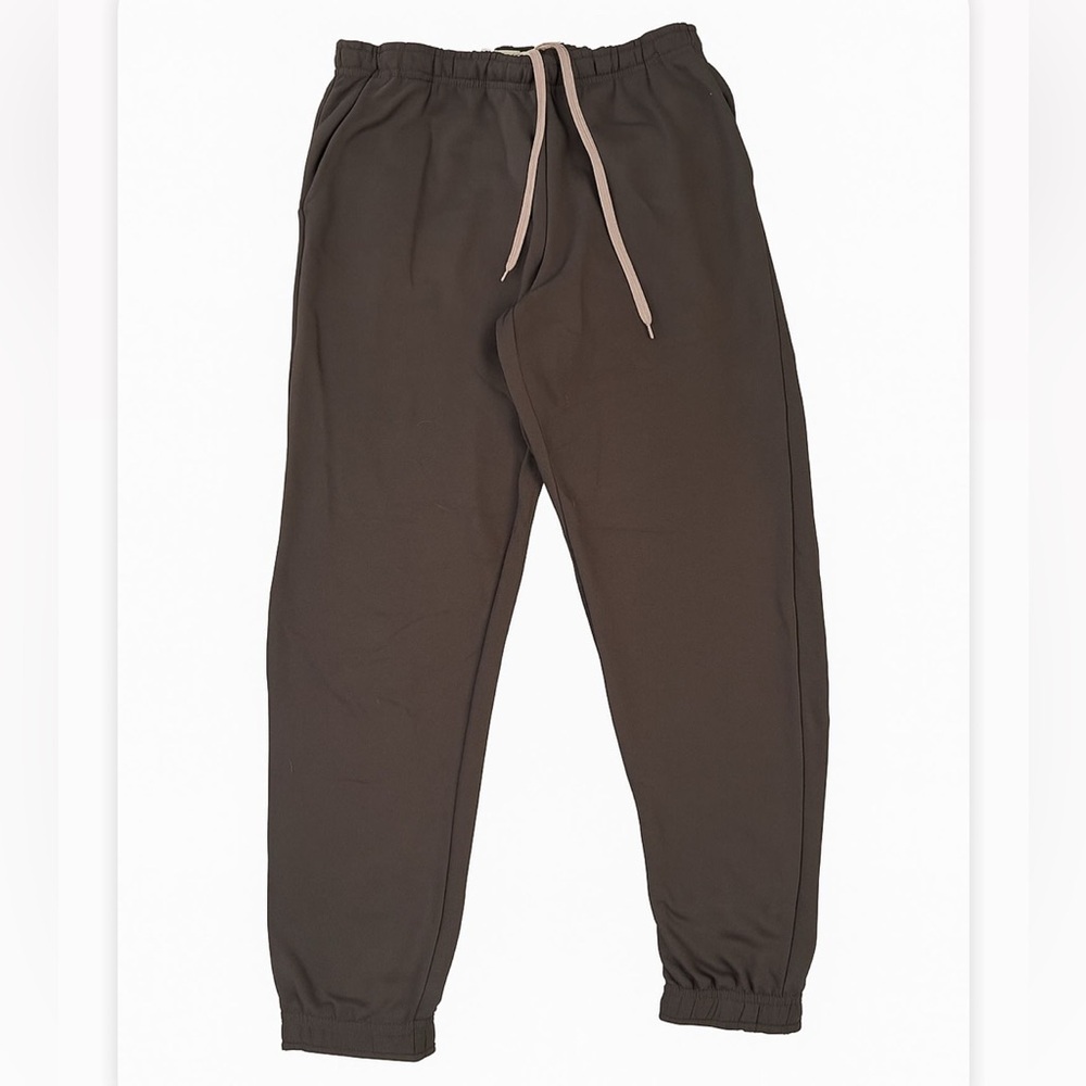 Pull & Bear Brown Cuffed Sweatpants with Drawstring & Pockets Size Medium